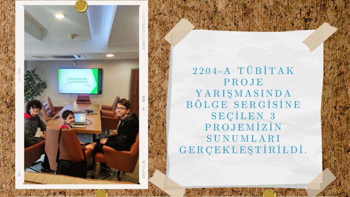 2204-A TÜBİTAK Proje Yarışmalarında bölge sergisine seçilen 3 projenin sunumları gerçekleştirildi