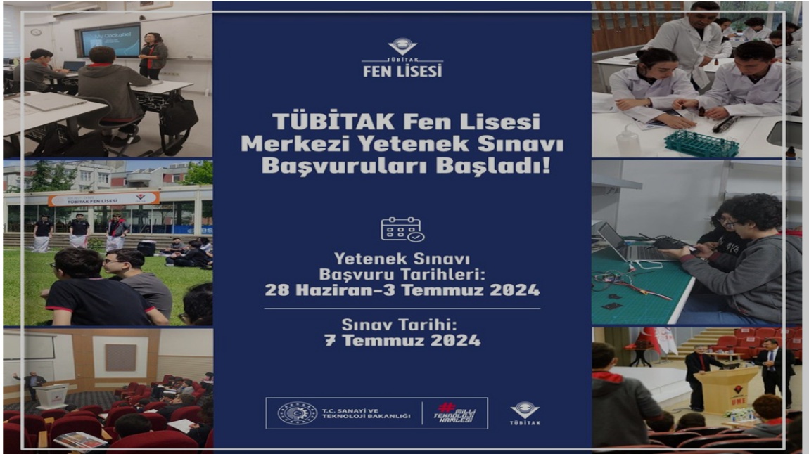 TÜBİTAK FEN LİSESİ MERKEZİ YETENEK SINAVI BAŞVURULARI BAŞLADI